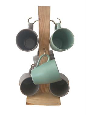 Ahşap 6 Askılı Bardaklık