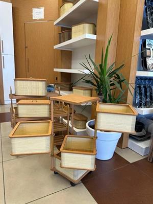 Ahşap Kare Sebzelik 4 Katlı Yana Açılır Krem Patates Soğan Tekerlekli Sebzelik