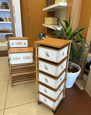 Ahşap Kare Sebzelik 5 Katlı Yana Açılır Patates Soğan Tekerlekli Sebzelik Zeytin