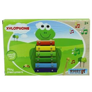 Ahşap Kurbağa Figürlü Ksilofon