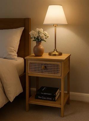 Bambu 2 Katlı Çekmeceli Oturma Odası Yatak Odası Komodini Rattan Komodin