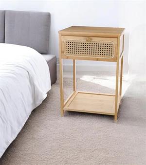 Bambu 2 Katlı Çekmeceli Oturma Odası Yatak Odası Komodini Rattan Komodin