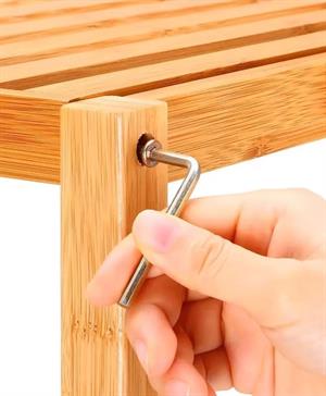 Bambu 2 Raflı Kirli Sepeti Çok Amaçlı Banyo Düzenleyici Organizer Raf