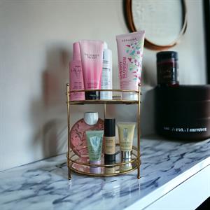 Banyo Kozmetik Takı Düzenleyici Çok Amaçlı Organizer 2 Katlı Servis Sunum Tepsisi