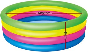 Bestway 51117 Dört Halkalı Renkli Şişme Havuz 157 x 46 cm Çocuk Havuzu
