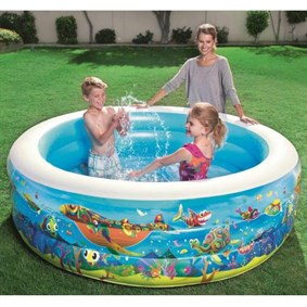 Bestway 51122 Okyanus Desenli Şişme Havuz Mega Boy 196X53 CM