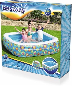 Bestway 54120 Çiçek Desenli Aile Havuzu 229x152x56cm Şişme Havuz