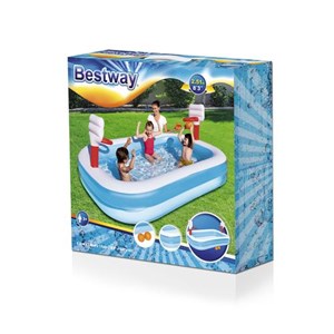 Bestway 54122 Basketbol Potalı Şişme Çocuk Havuzu 251x168x102 Cm
