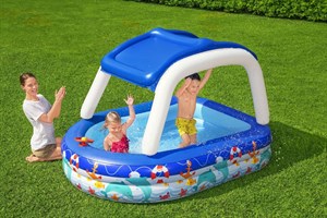 Bestway 54370 Gölgelikli Kornalı Kaptan Çocuk Havuzu Şişme Havuz 213X155X132 Cm
