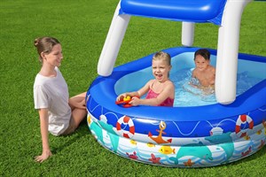 Bestway 54370 Gölgelikli Kornalı Kaptan Çocuk Havuzu Şişme Havuz 213X155X132 Cm