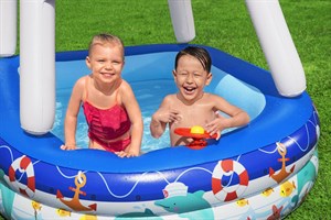 Bestway 54370 Gölgelikli Kornalı Kaptan Çocuk Havuzu Şişme Havuz 213X155X132 Cm