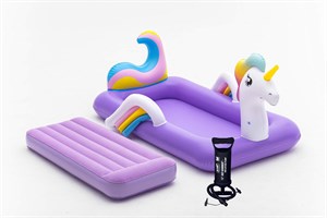 Bestway 67713 Unicorn Temalı Şişme Çocuk Yatağı Pompa Hediyeli