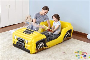 Bestway 67714 4X4 Jeep Temalı Şişme Çocuk Yatağı Pompa Hediyeli