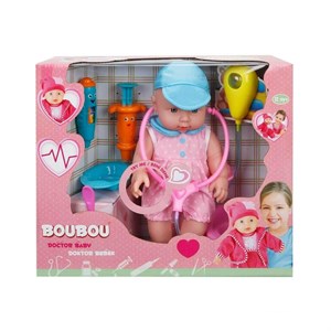 Boubou Doktor Seti 27 Cm Aksesuarlı Oyuncak Bebek
