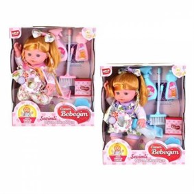 Canım Bebeğim Temizlik Setli Aksesuarlı Oyun Arkadaşı Bebek