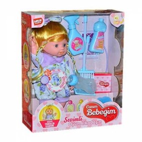 Canım Bebeğim Temizlik Setli Aksesuarlı Oyun Arkadaşı Bebek
