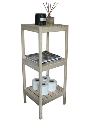 Çok Amaçlı Dekoratif Ahşap Masif 1. Sınıf Üç Katlı Raf Ev Banyo Ofis