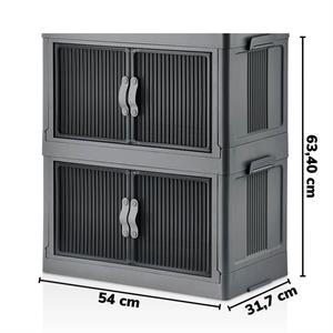 Çok Amaçlı Katlanabilir 2 Katlı Organizer Dolap Mutfak Banyo Düzenleyici Antrasit