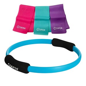 Cosfer 8Li Pilates Seti Top Mat Çember Bant Dambıl Pompa Atlama İpi