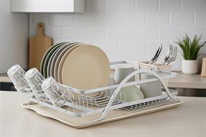 Deco Alüminyum Bulaşıklık Paslanmaz Bardak Tabak Kurutma Sepeti