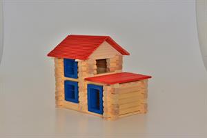 Dedemin Evi 96 Parça Ahşap Dağ Evi Eğitici Ahşap Oyun Evi Seti Gelişim Oyuncağı