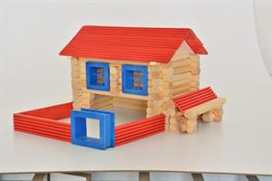 Dedemin Evi 96 Parça Ahşap Dağ Evi Eğitici Ahşap Oyun Evi Seti Gelişim Oyuncağı