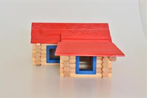 Dedemin Evi 96 Parça Ahşap Dağ Evi Eğitici Ahşap Oyun Evi Seti Gelişim Oyuncağı