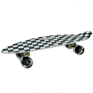 Desenli Orta Boy Işıklı Silikon Tekerlek Kaykay 60 cm