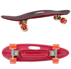 Desenli Orta Boy Işıklı Silikon Tekerlek Kaykay 65 cm