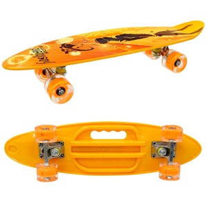 Desenli Orta Boy Işıklı Silikon Tekerlek Kaykay 60 cm