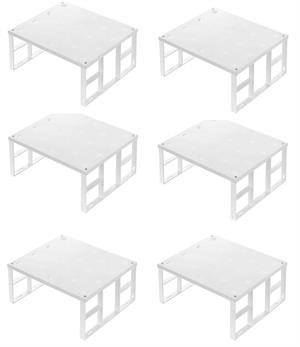 Dolap İçi Raf Düzenleyici Tabak Bardak Rafı Metal Raf 6lı Dolap Organizeri