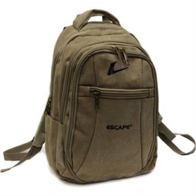 Escape 307 Laptop Bölmeli Canvas Kumaş Sırt Çantası Bej