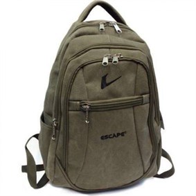 Escape 307 Laptop Bölmeli Canvas Kumaş Sırt Çantası Yeşil