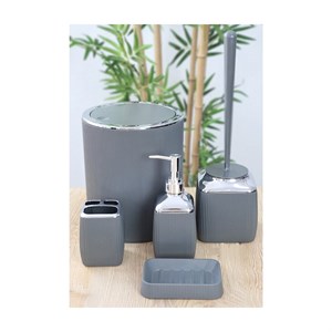 Fitilli 5Li Banyo Seti Kron Füme Lavabo Takımı