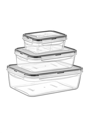 Fresh Box 3lü Dikdörtgen Saklama Kabı Seti 0.4 + 0.8 + 1.4 Lt