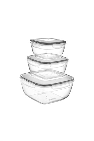 Fresh Box 3lü Kare Saklama Kabı Seti 0,6 / 1 / 1,7 Lt