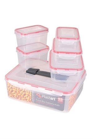 Fresh Box Kombi Set 6lı Dikdörtgen Kulplu Saklama Kabı Setİ