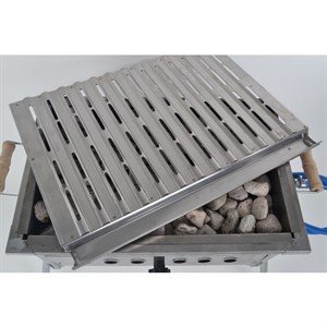 Gürsaç Tüplü Lav Taşlı 35x50 Cm Büyük Boy Mangal Seti