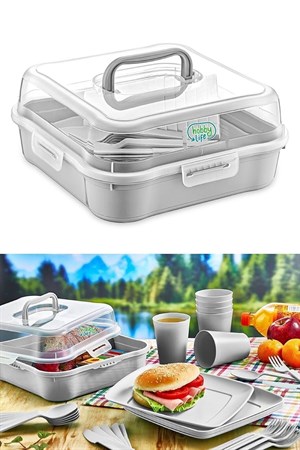 Hobby Life 32 Parça 6 Kişilik Çantalı Magic Piknik Seti