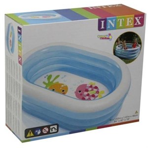 İntex 57482 Şeffaf Oval Havuz 163x107x46 Cm Şişme Havuz