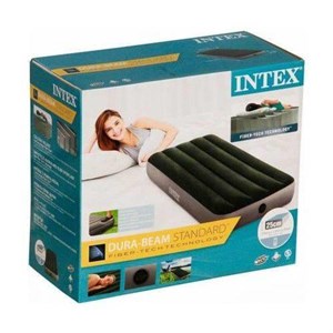 İntex 64760 Yeşil-Gri Renk Kendinden Ayak Pompalı Şişme Yatak 76x191x25 cm. 