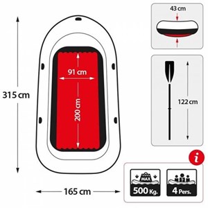İntex Excursion 4 Şişme Bot Set 500Kg 315x165x43 cm. (Kürek Ve Pompa)
