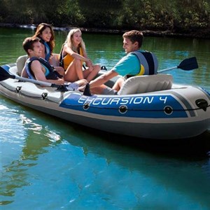 İntex Excursion 4 Şişme Bot Set 500Kg 315x165x43 cm. (Kürek Ve Pompa)