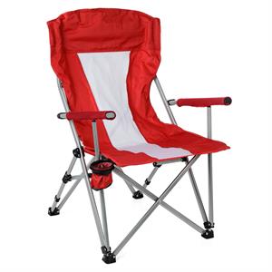 Katlanır Kamp Sandalyesi Sehpalı Fileli 120 Kg Kapasite Kırmızı