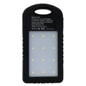 KingShark 12000 Mah Solar Powerbank Şarj Aleti 12 Ledli