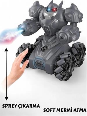 Kumandalı Işıklı Mermi Ve Buhar Atan Robot Araba Oyuncak Robot