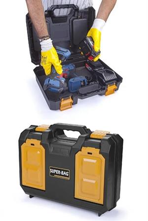 Maxi Çok Amaçlı Takım Çantası Plastik Kilitli Matkap Alet Taşıma Çantası