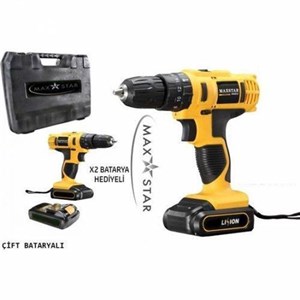 Maxstar Tools Turbo 18V 1.3Ah Çift Batarya Darbesiz Şarjlı Vidalama