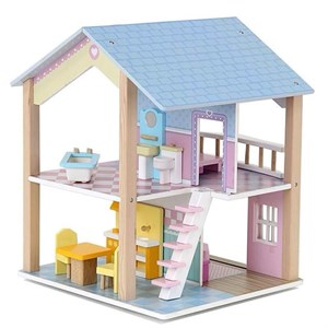 Mentari Egitici Ahşap Banyolu Bebek Evi 360 Derece Dönebilen (MT-3515) Ahşap Oyuncak