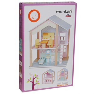 Mentari Egitici Ahşap Banyolu Bebek Evi 360 Derece Dönebilen (MT-3515) Ahşap Oyuncak